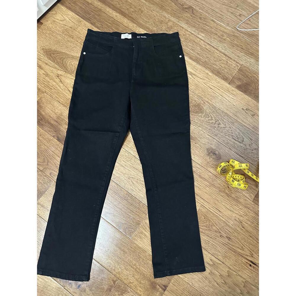 Pilcro Stretch Black Pull On Straight Leg Pants Size 32